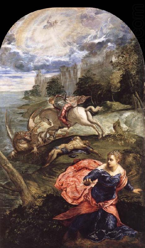 TINTORETTO, Jacopo Saint George,The Princess and the Dragon china oil painting image